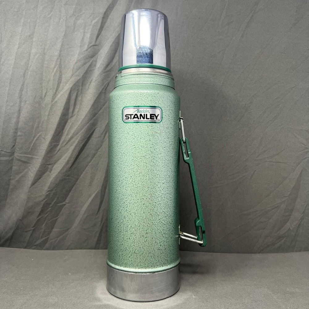 Aladdin Stanley Thermos 1 Quart Green Hammertone Insulated Flask A944DH Handle